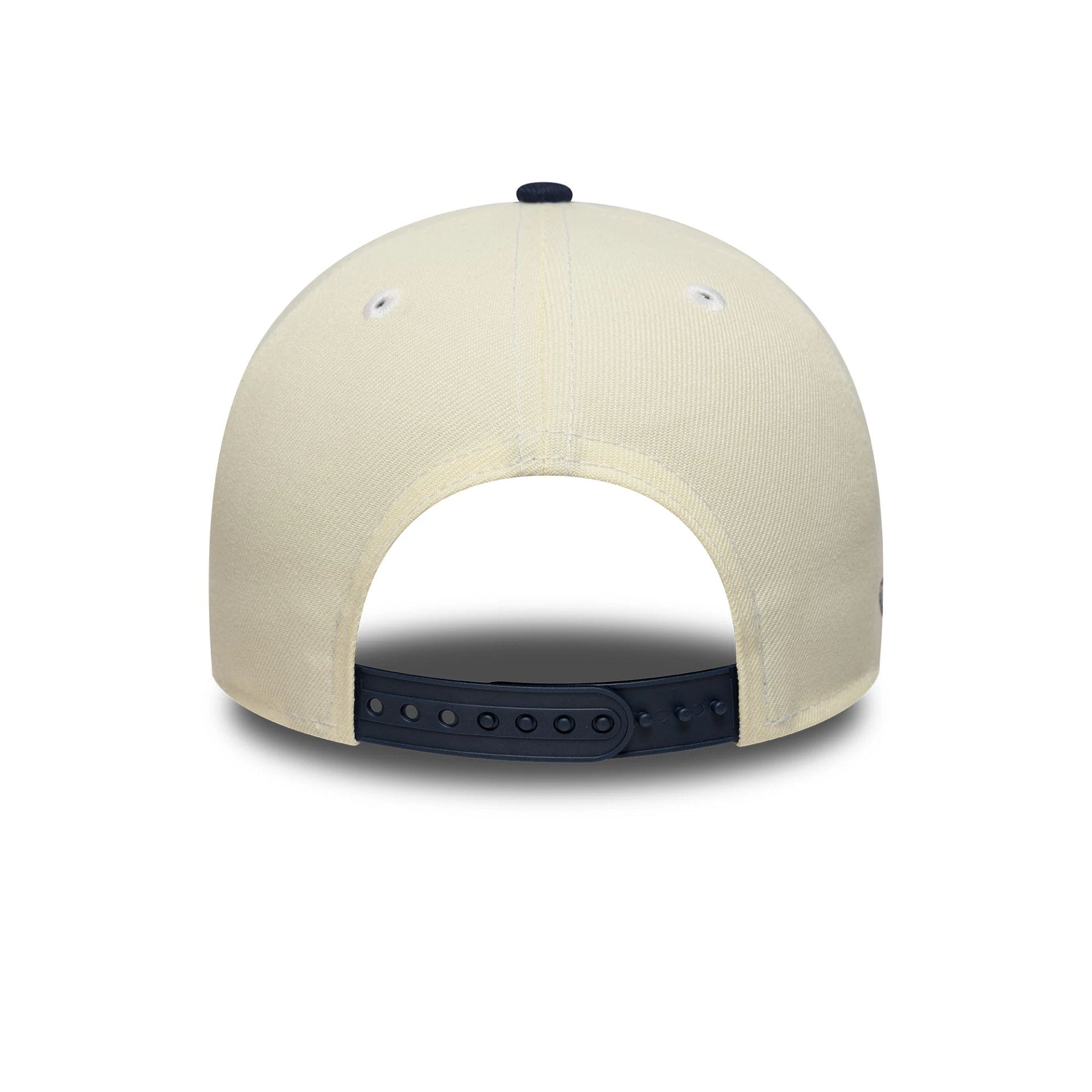 This is a New York Yankees MLB Chrome Blue Contrast Cream 9FORTY A-Frame Adjustable Cap 7