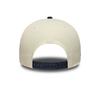 This is a New York Yankees MLB Chrome Blue Contrast Cream 9FORTY A-Frame Adjustable Cap 7