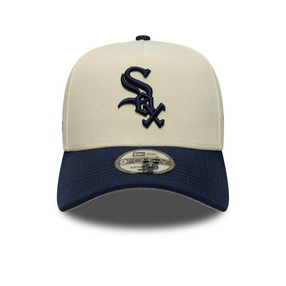 This is a Chicago White Sox MLB Chrome Blue Contrast Cream 9FORTY A-Frame Adjustable Cap 3