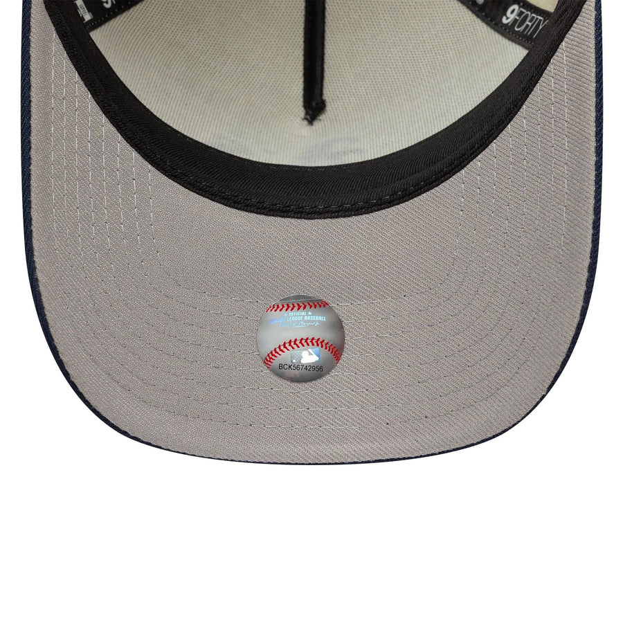 This is a Oakland Athletics MLB Chrome Blue Contrast Cream 9FORTY A-Frame Adjustable Cap 2