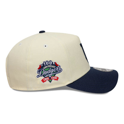 This is a LA Dodgers MLB Chrome Blue Contrast Cream 9FORTY A-Frame Adjustable Cap 5