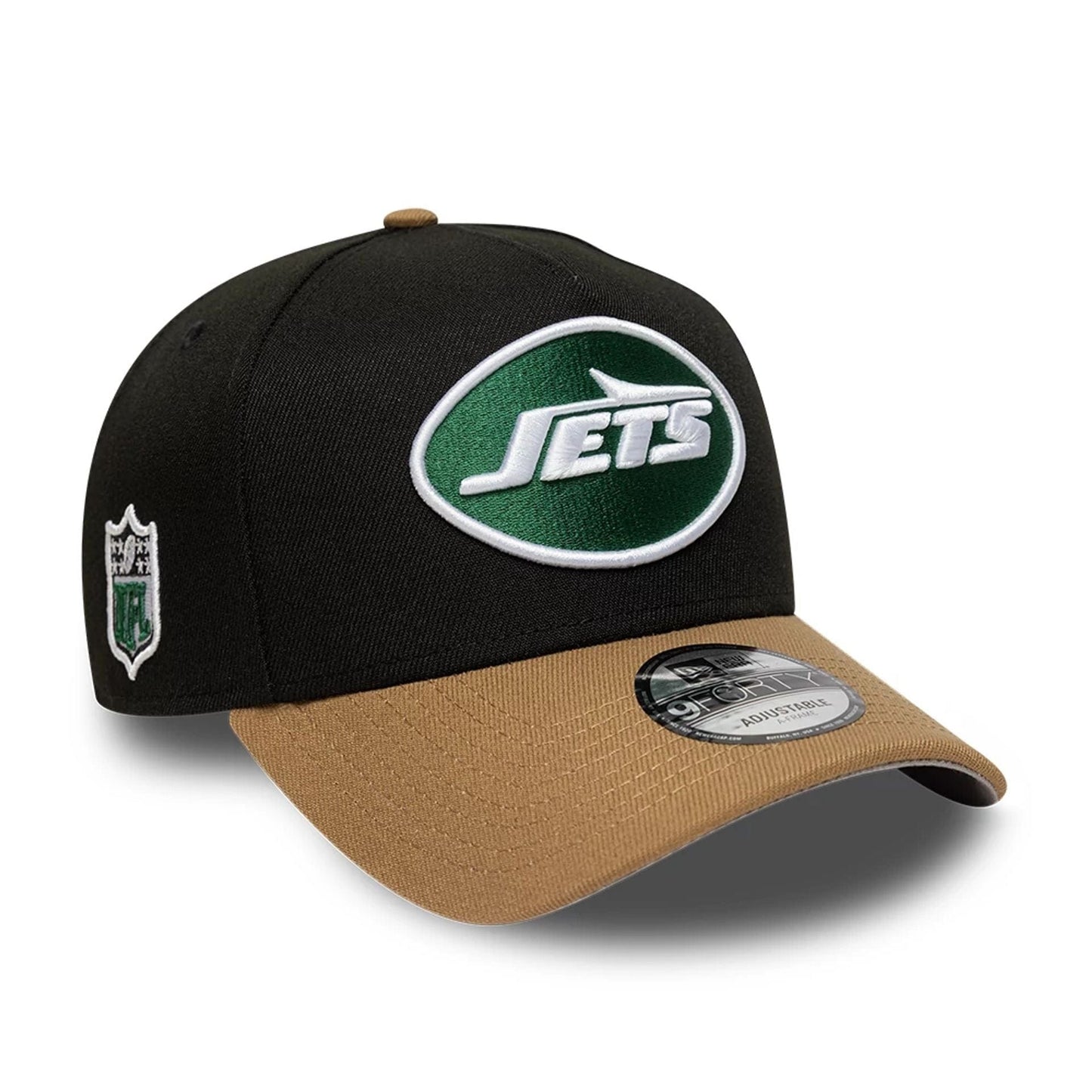 This is a New York Jets NFL Black 9FORTY A-Frame Adjustable Cap 1