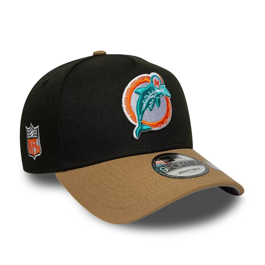 This is a Miami Dolphins NFL Black 9FORTY A-Frame Adjustable Cap 1