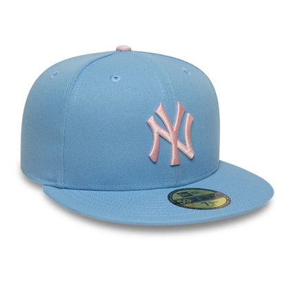 This is a New York Yankees MLB Pastel Blue 59FIFTY Fitted Cap 4