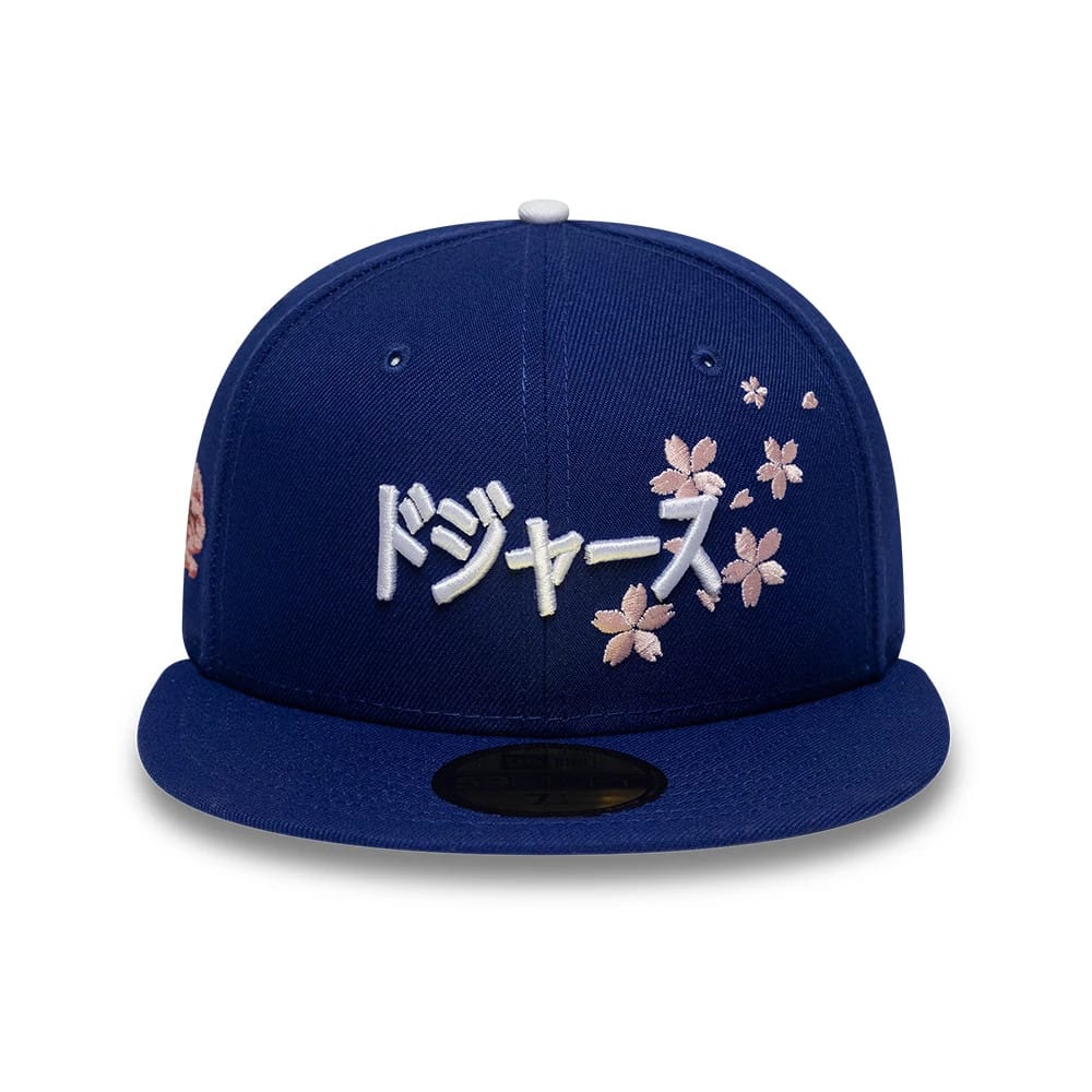 Pictured is this MLB Kanji LA Dodgers 59FIFTY Fitted cap in dark blue. 3