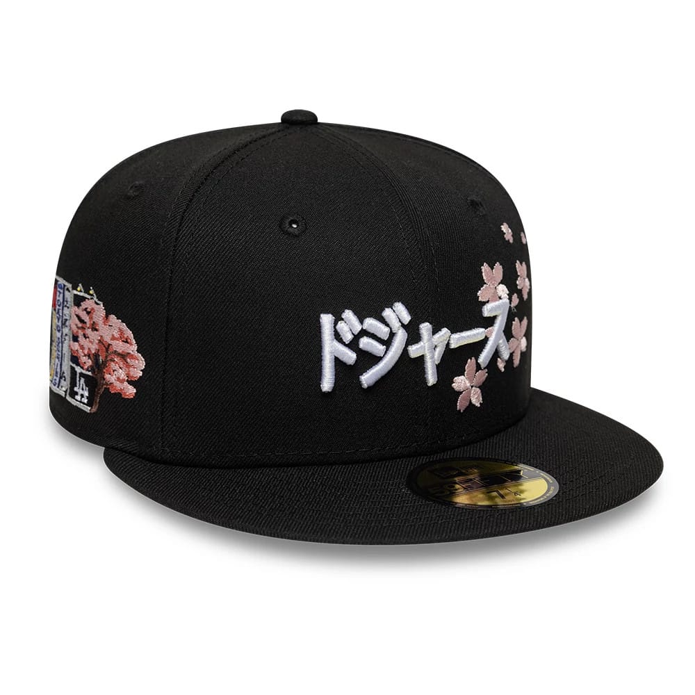 Pictured is this MLB Kanji LA Dodgers 59FIFTY Fitted cap in black. 1