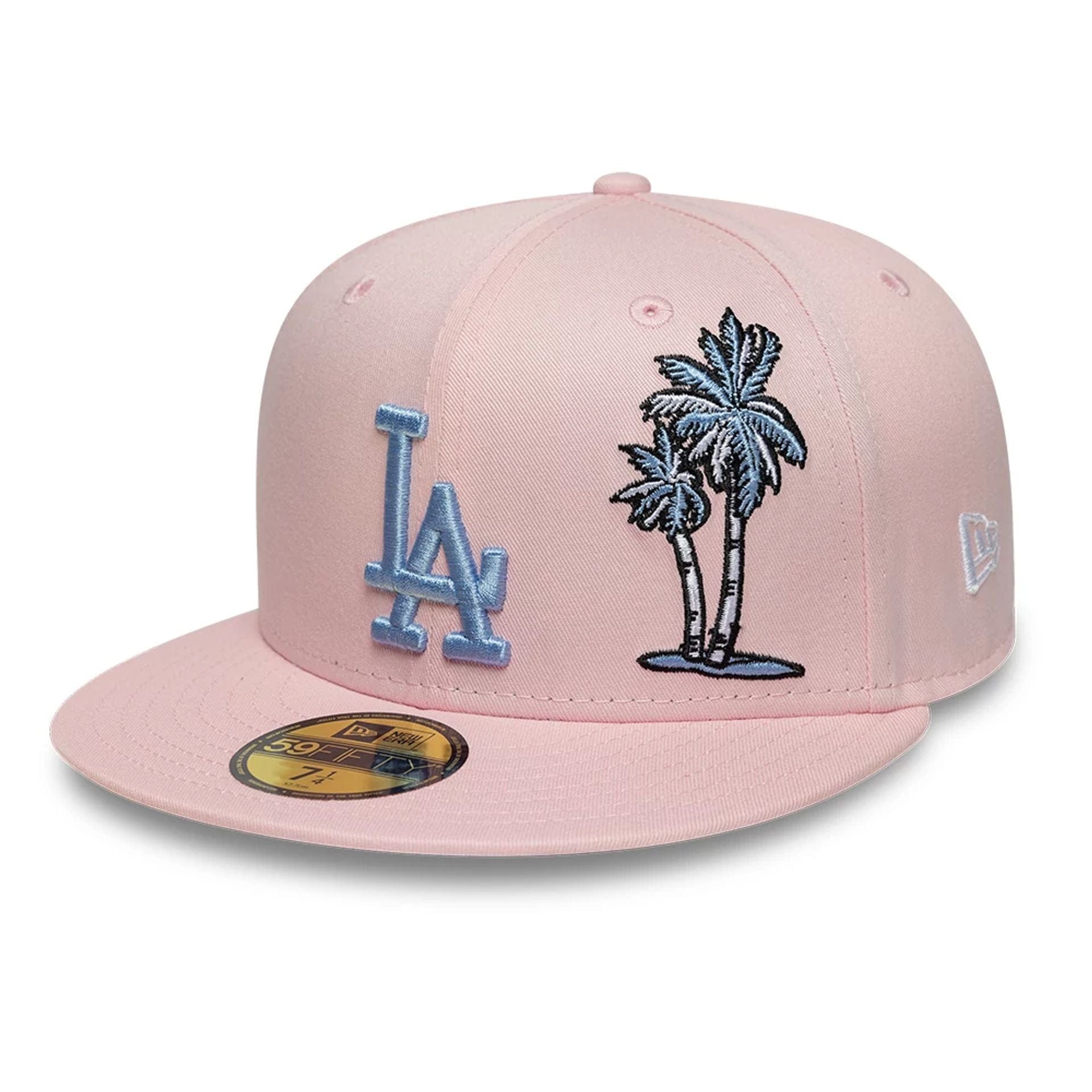 This is a LA Dodgers MLB Palm Taco Pink 59FIFTY Fitted Cap 1
