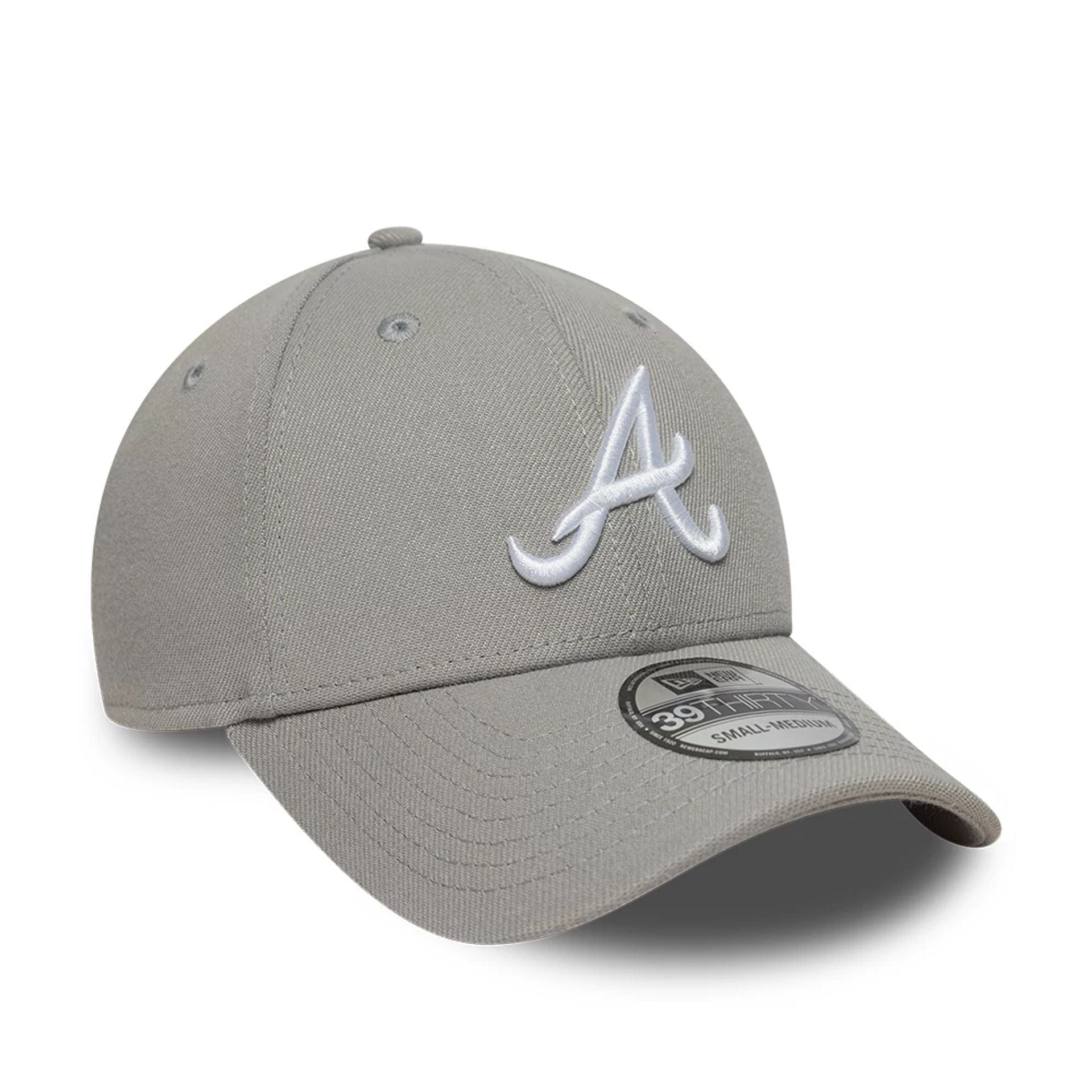 This is a Atlanta Braves MLB Grey 39THIRTY Stretch Fit Cap 3