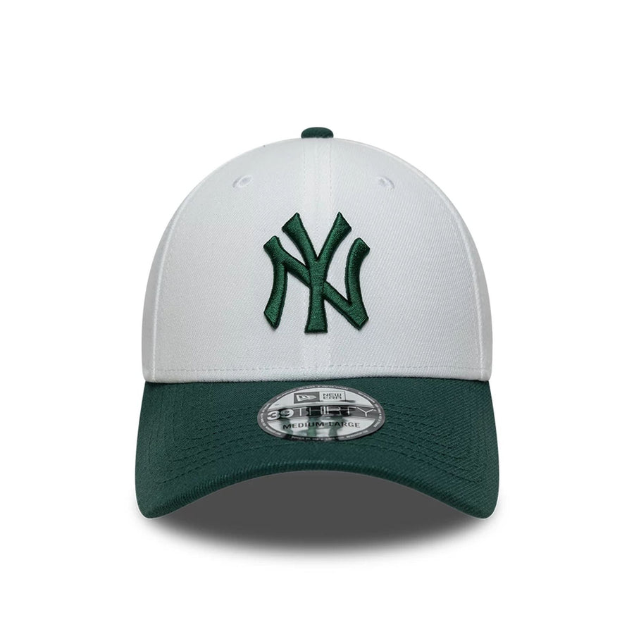 This is a New York Yankees MLB White 39THIRTY Stretch Fit Cap 2