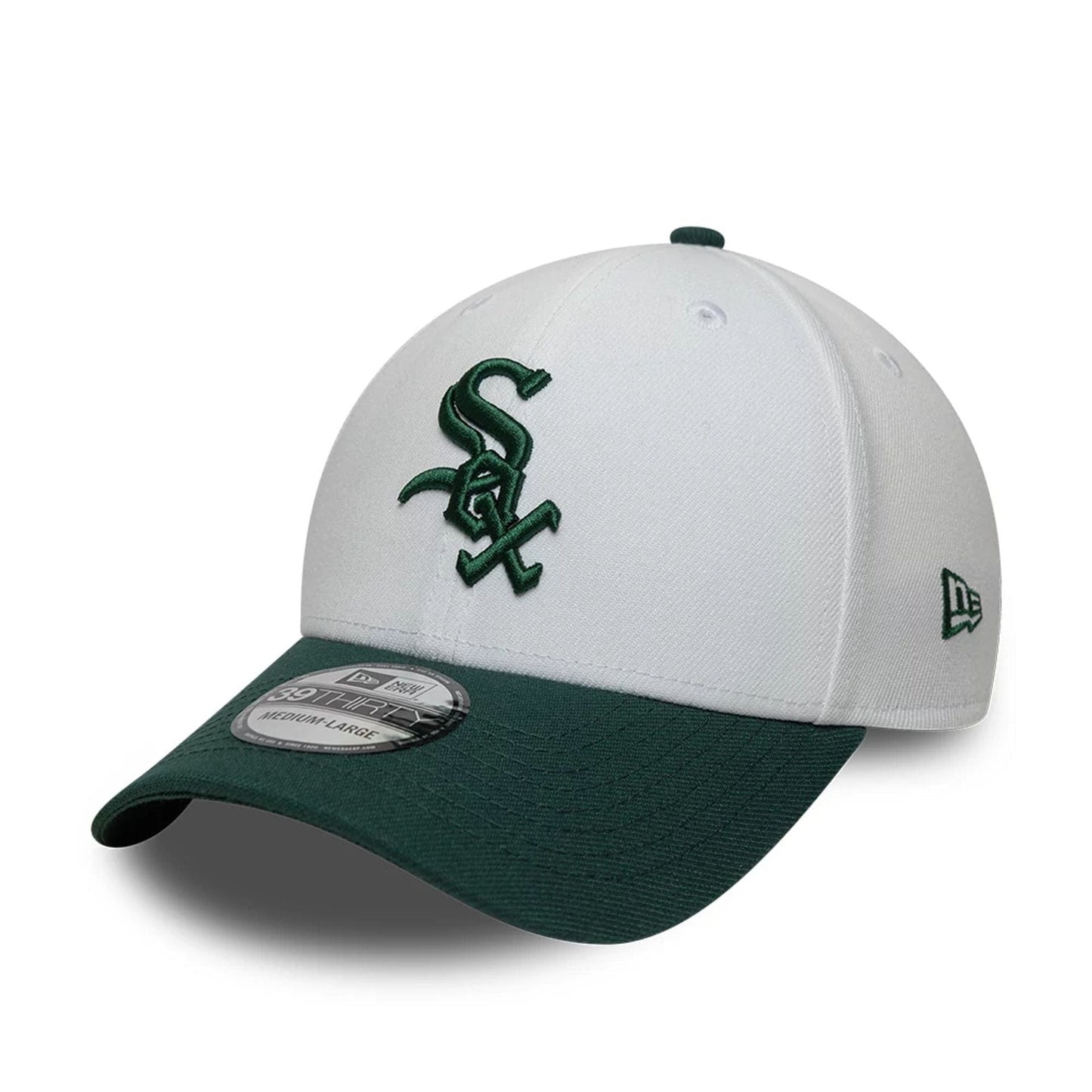 This is a Chicago White Sox MLB White 39THIRTY Stretch Fit Cap 1