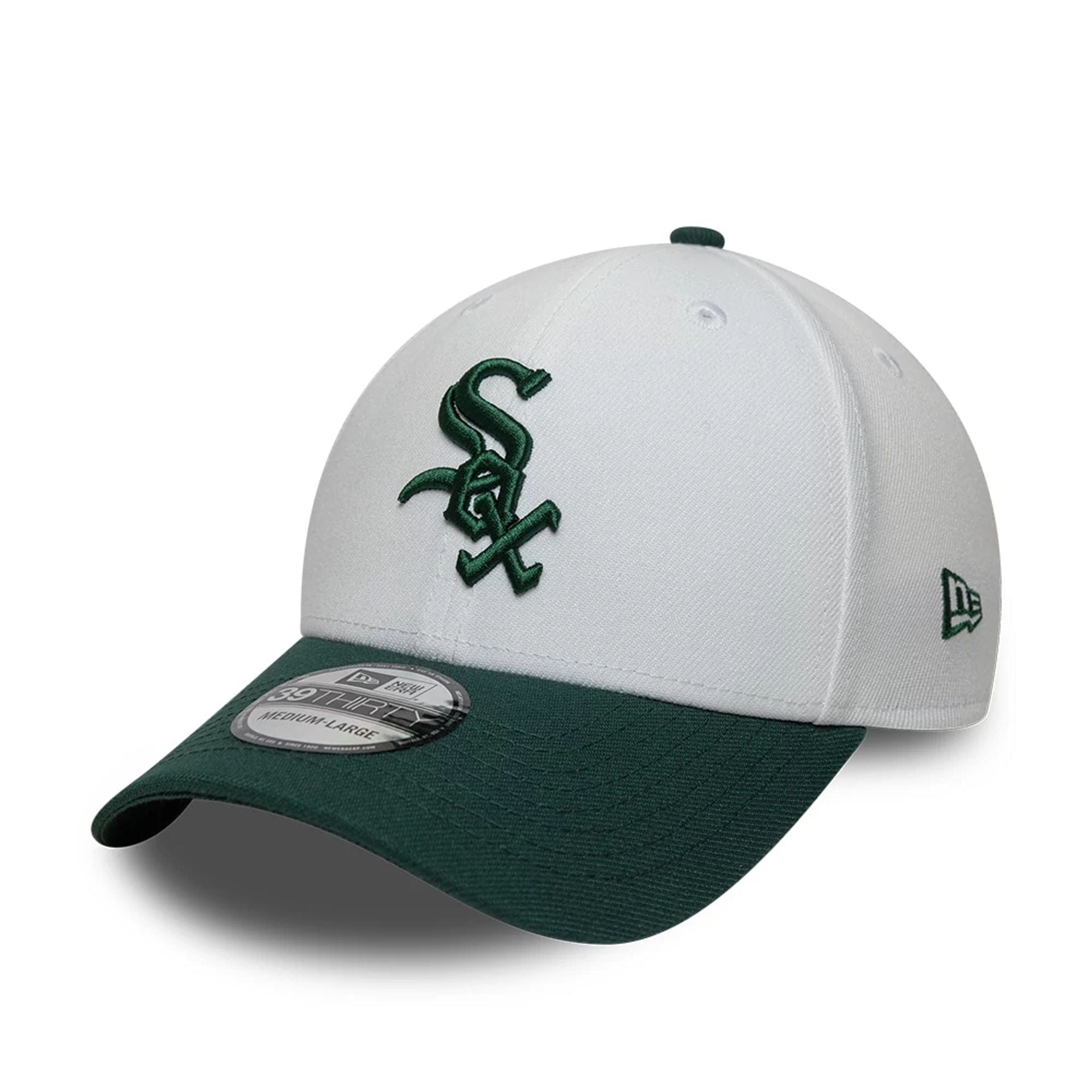 This is a Chicago White Sox MLB White 39THIRTY Stretch Fit Cap 1