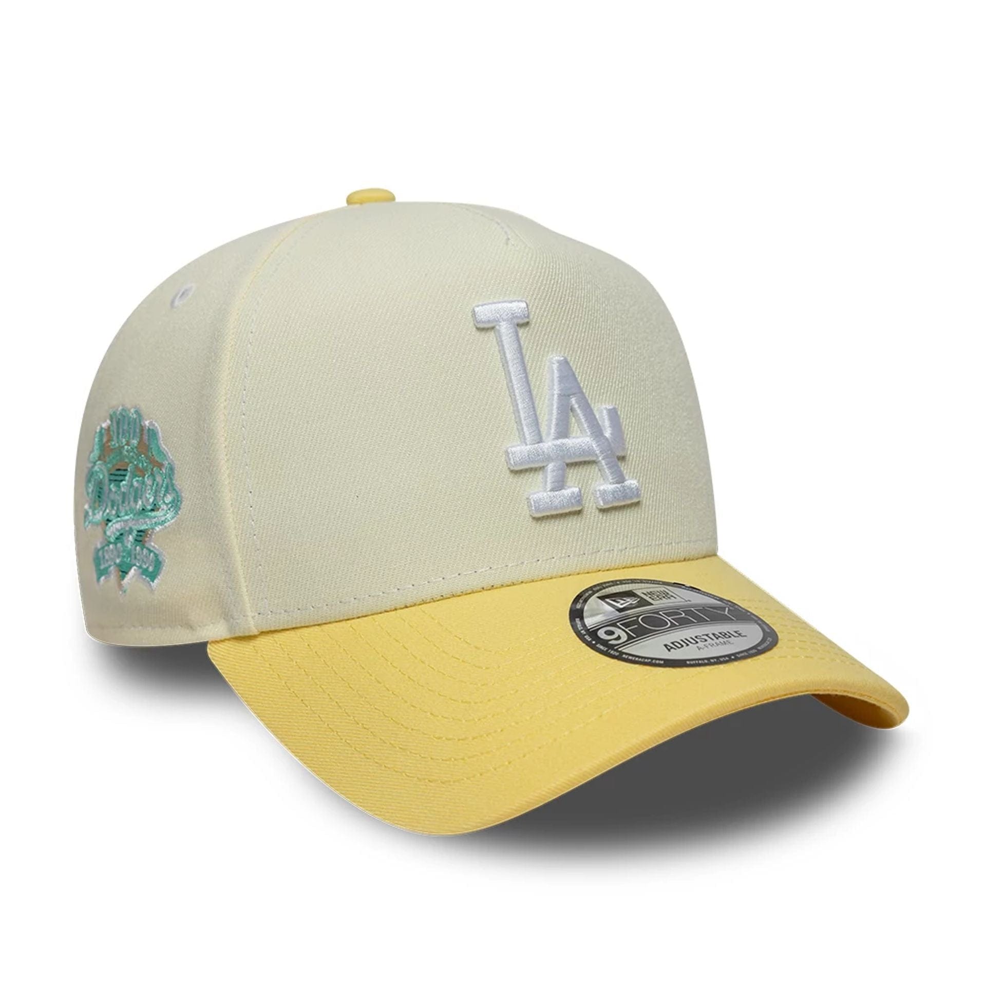 This is a LA Dodgers MLB Pastel Yellow 9FORTY A-Frame Adjustable Cap 1