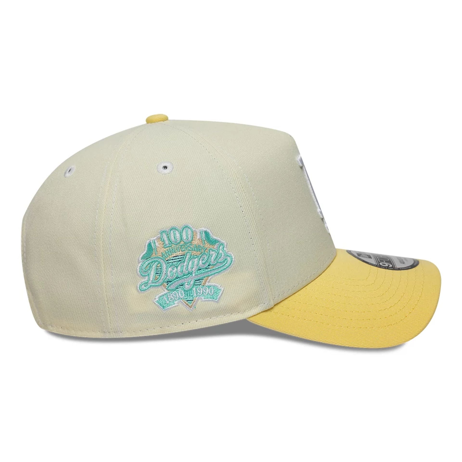 This is a LA Dodgers MLB Pastel Yellow 9FORTY A-Frame Adjustable Cap 4