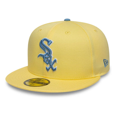 This is a Chicago White Sox MLB Pastel Yellow 59FIFTY Fitted Cap 1
