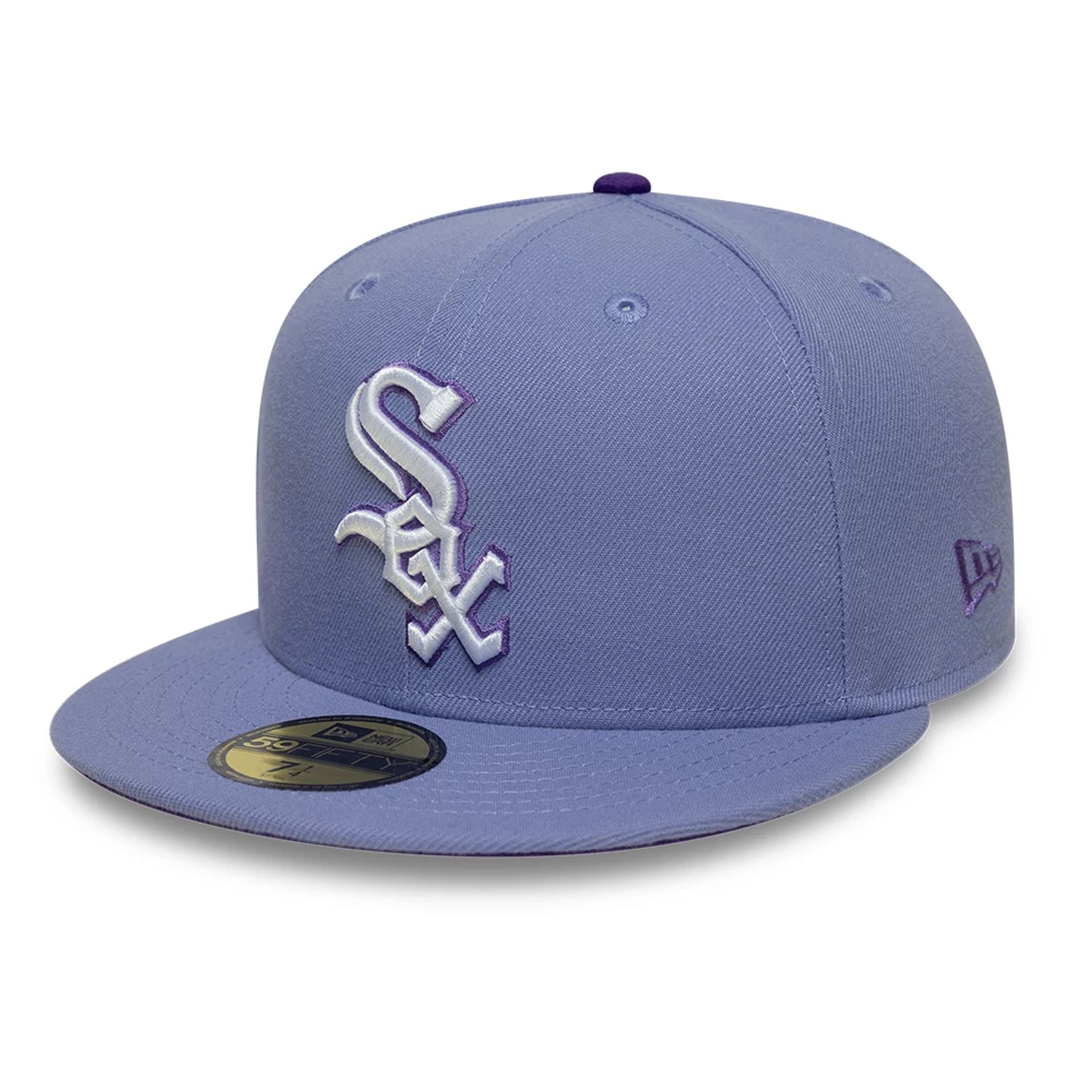 This is a Chicago White Sox MLB Pastel Purple 59FIFTY Fitted Cap 1