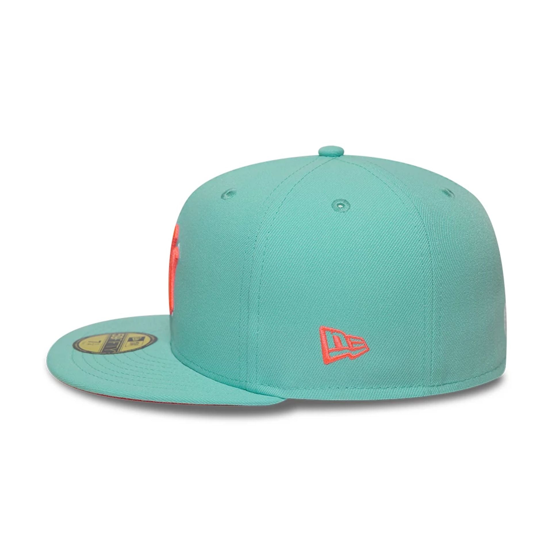 This is a New York Yankees MLB Turquoise 59FIFTY Fitted Cap 6