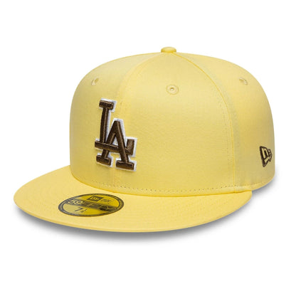 This is a LA Dodgers MLB Pastel Yellow 59FIFTY Fitted Cap 4