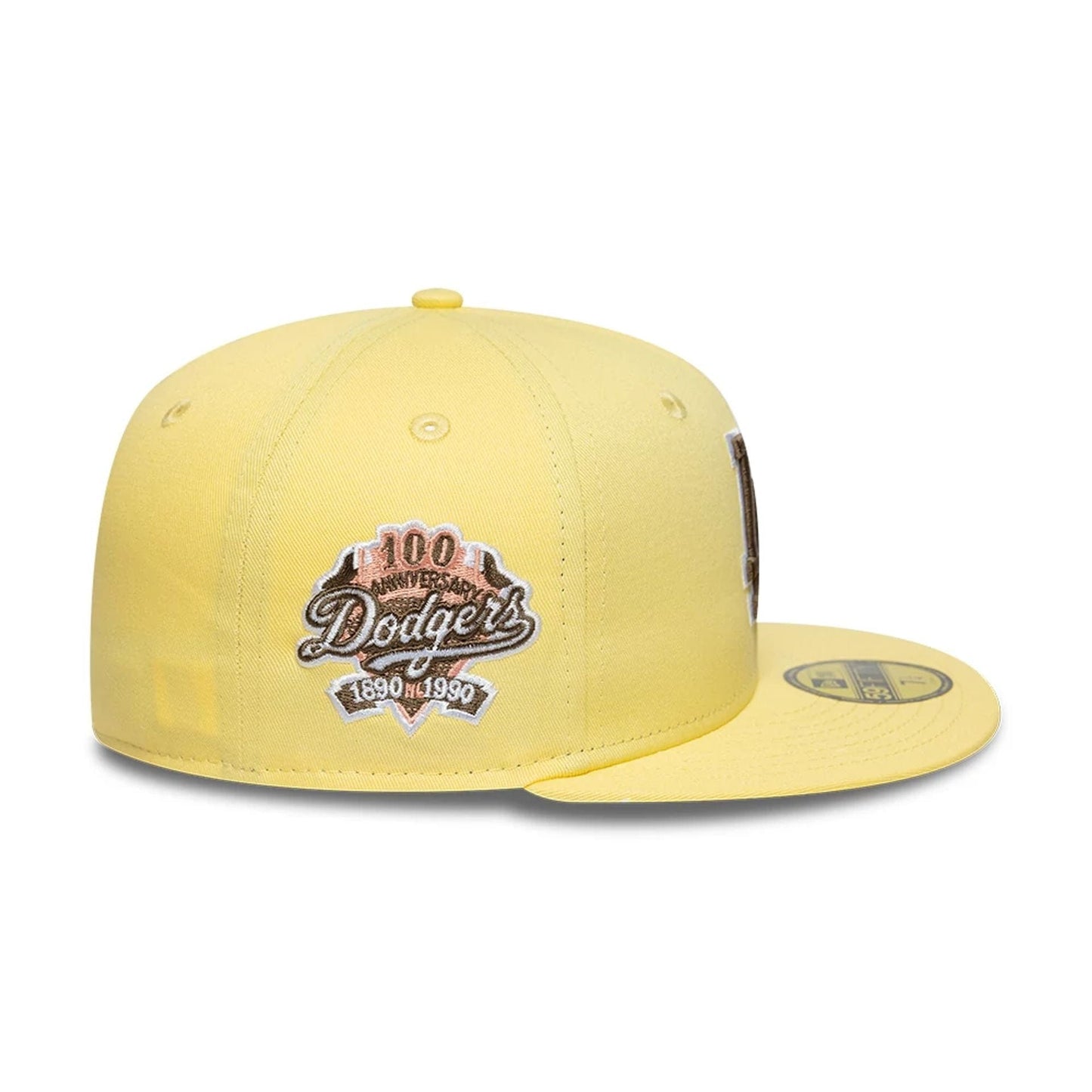 This is a LA Dodgers MLB Pastel Yellow 59FIFTY Fitted Cap 5