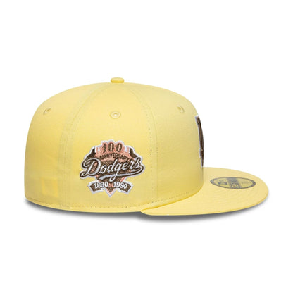 This is a LA Dodgers MLB Pastel Yellow 59FIFTY Fitted Cap 5
