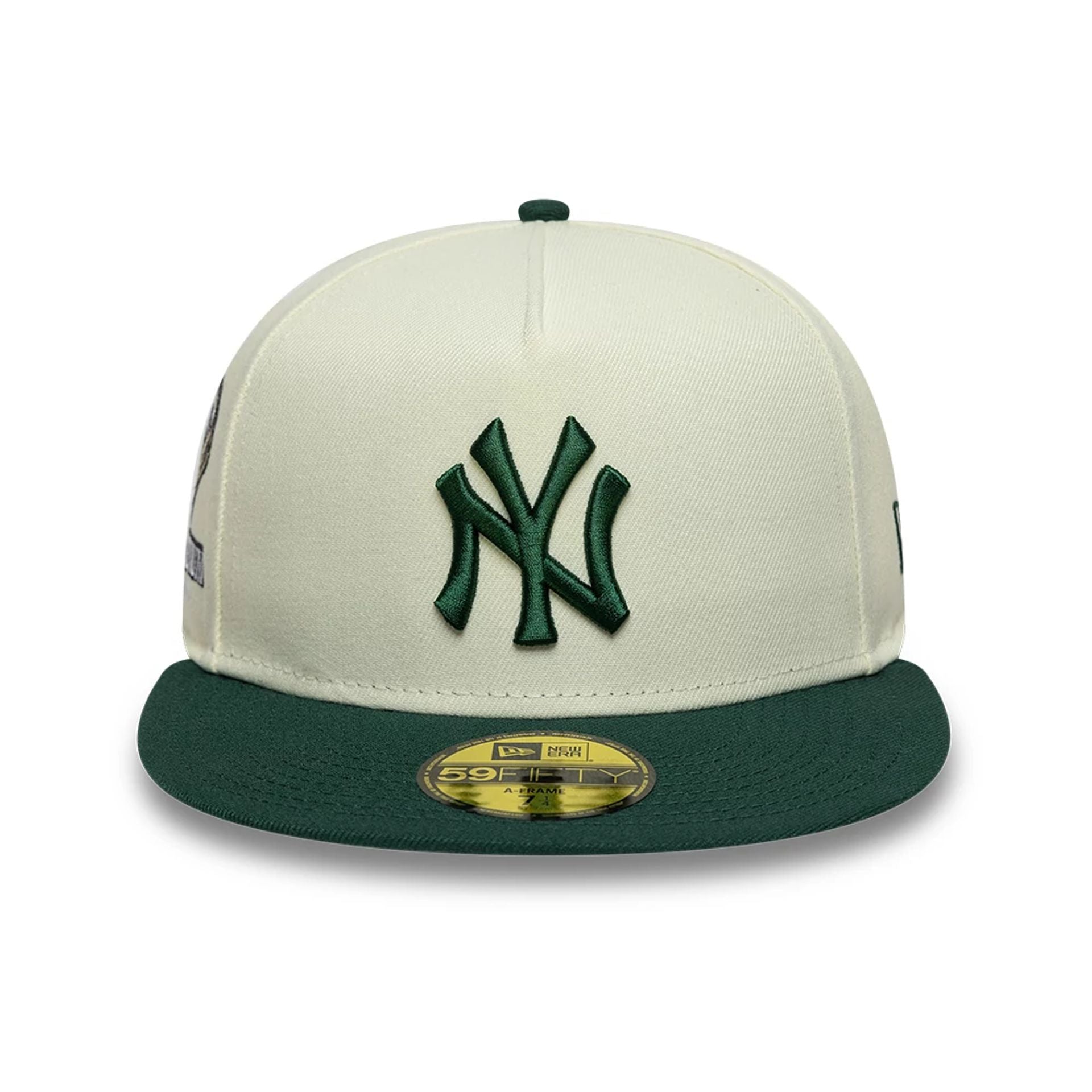 This is a New York Yankees MLB Cream 59FIFTY A-Frame Fitted Cap 3