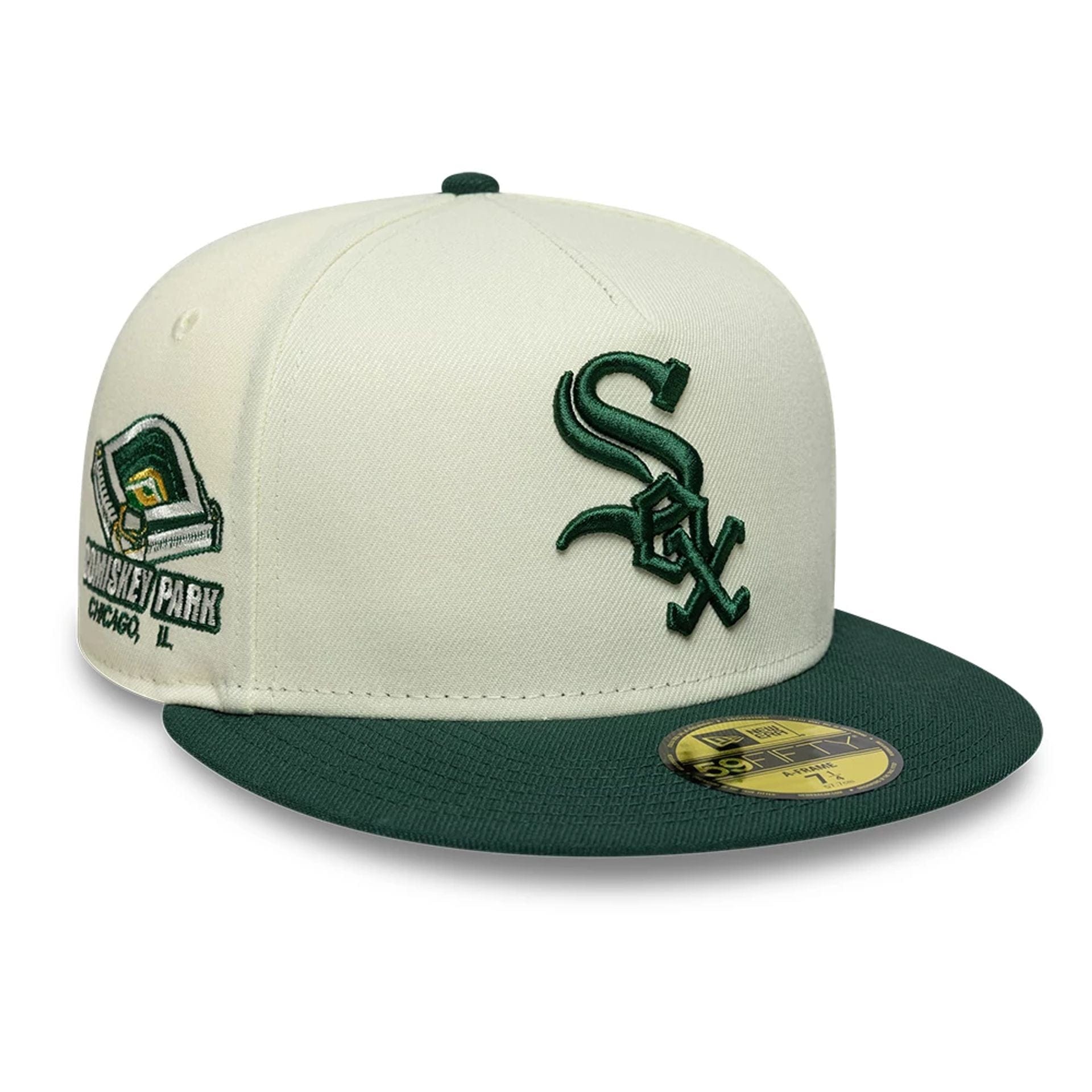 This is a Chicago White Sox MLB Cream 59FIFTY A-Frame Fitted Cap 1