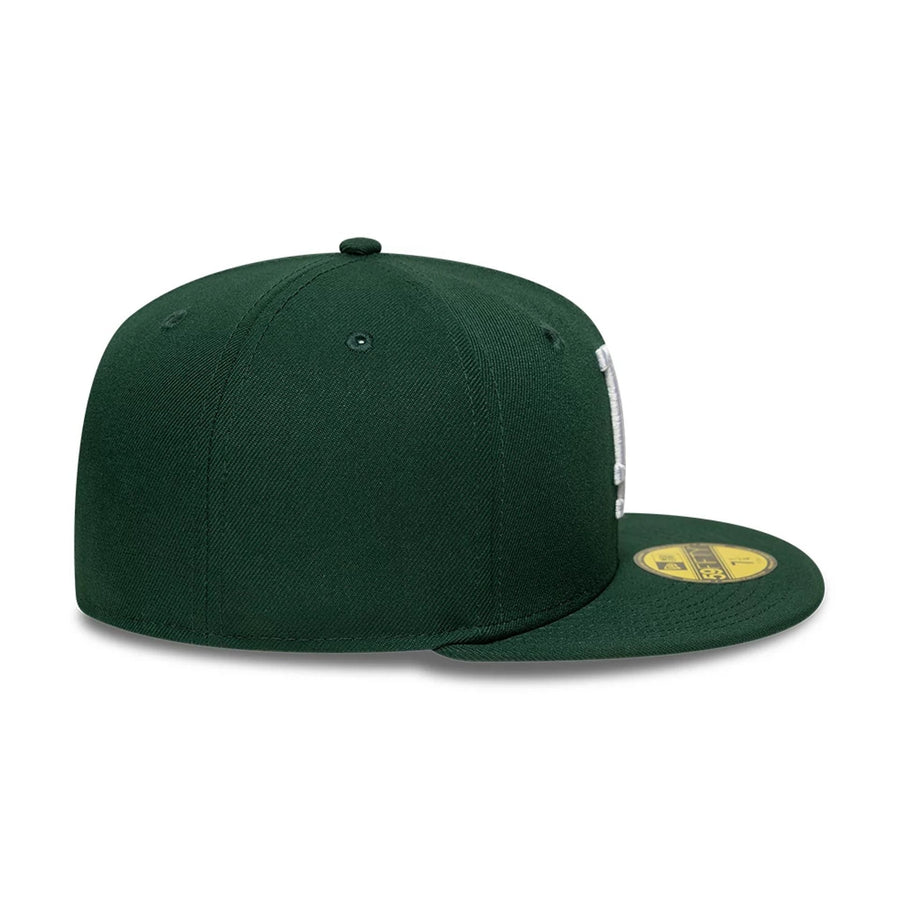Pictured is this MLB LA Dodgers 59FIFTY Fitted cap in dark green. 7