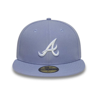 This is a Atlanta Braves MLB Pastel Purple 59FIFTY Fitted Cap 2