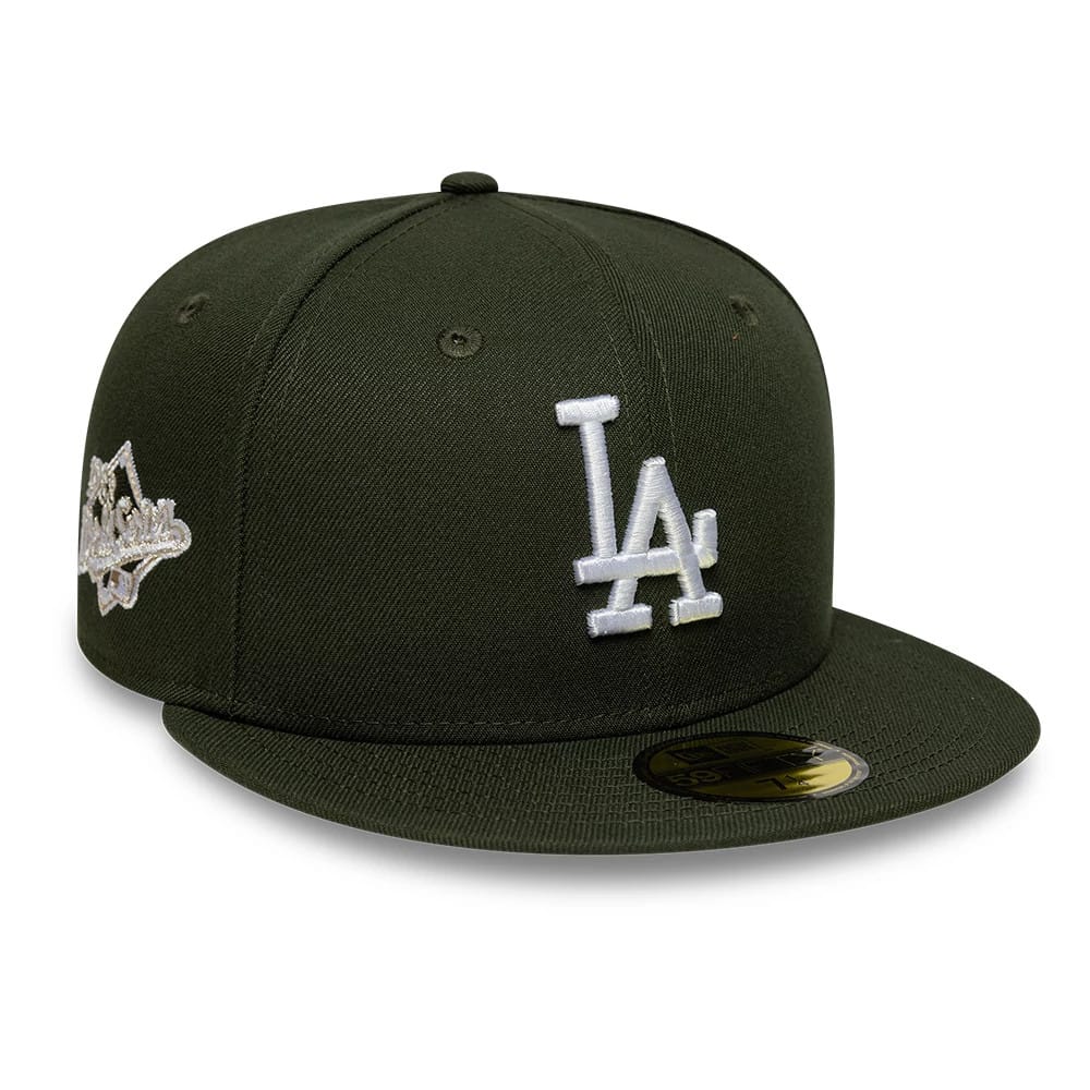 This is an LA Dodgers MLB World Series Dark Green 59FIFTY Fitted Cap 1