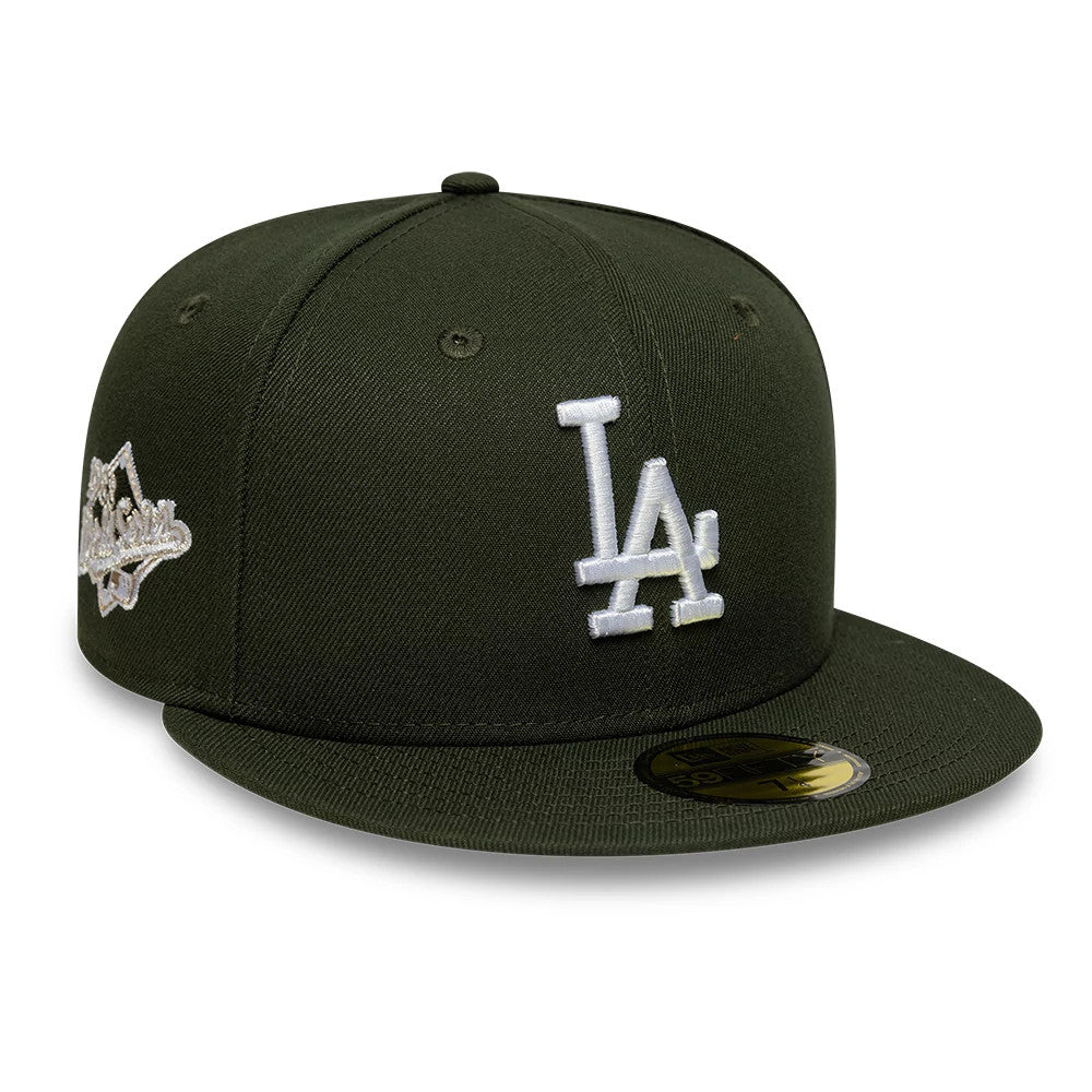 This is an LA Dodgers MLB World Series Dark Green 59FIFTY Fitted Cap 1