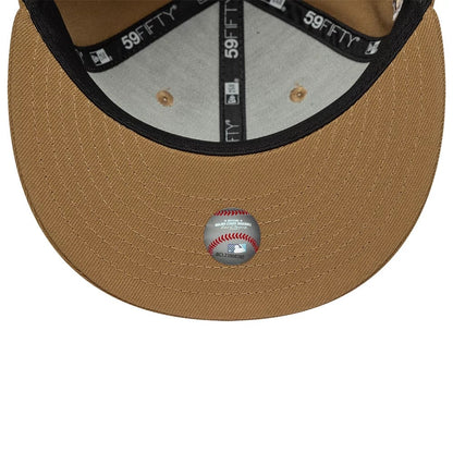 This is a Atlanta Braves MLB Sidepatch Beige 59FIFTY Fitted Cap 7