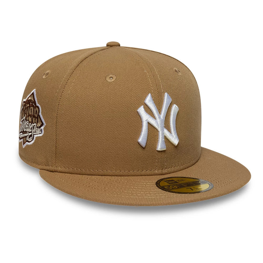This is a New York Yankees MLB Beige 59FIFTY Fitted Cap 1