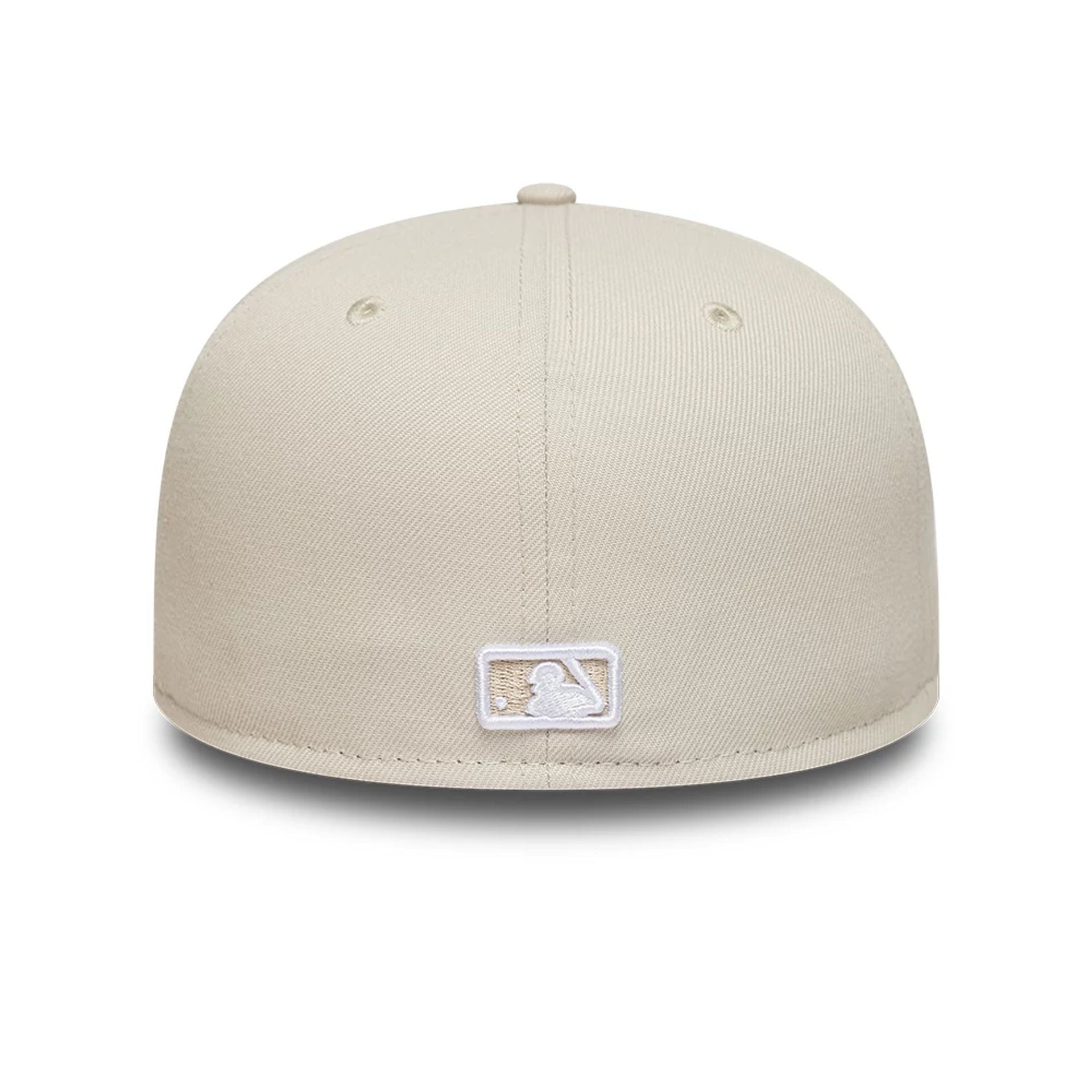 Pictured is this MLB Athletics 59FIFTY Fitted cap in beige. 5