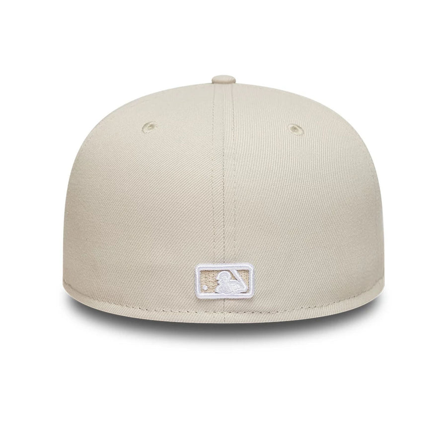 Pictured is this MLB Athletics 59FIFTY Fitted cap in beige. 5
