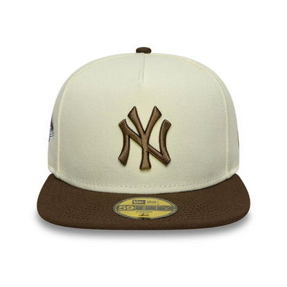 This is a New York Yankees MLB Cream 59FIFTY A-Frame Fitted Cap 3
