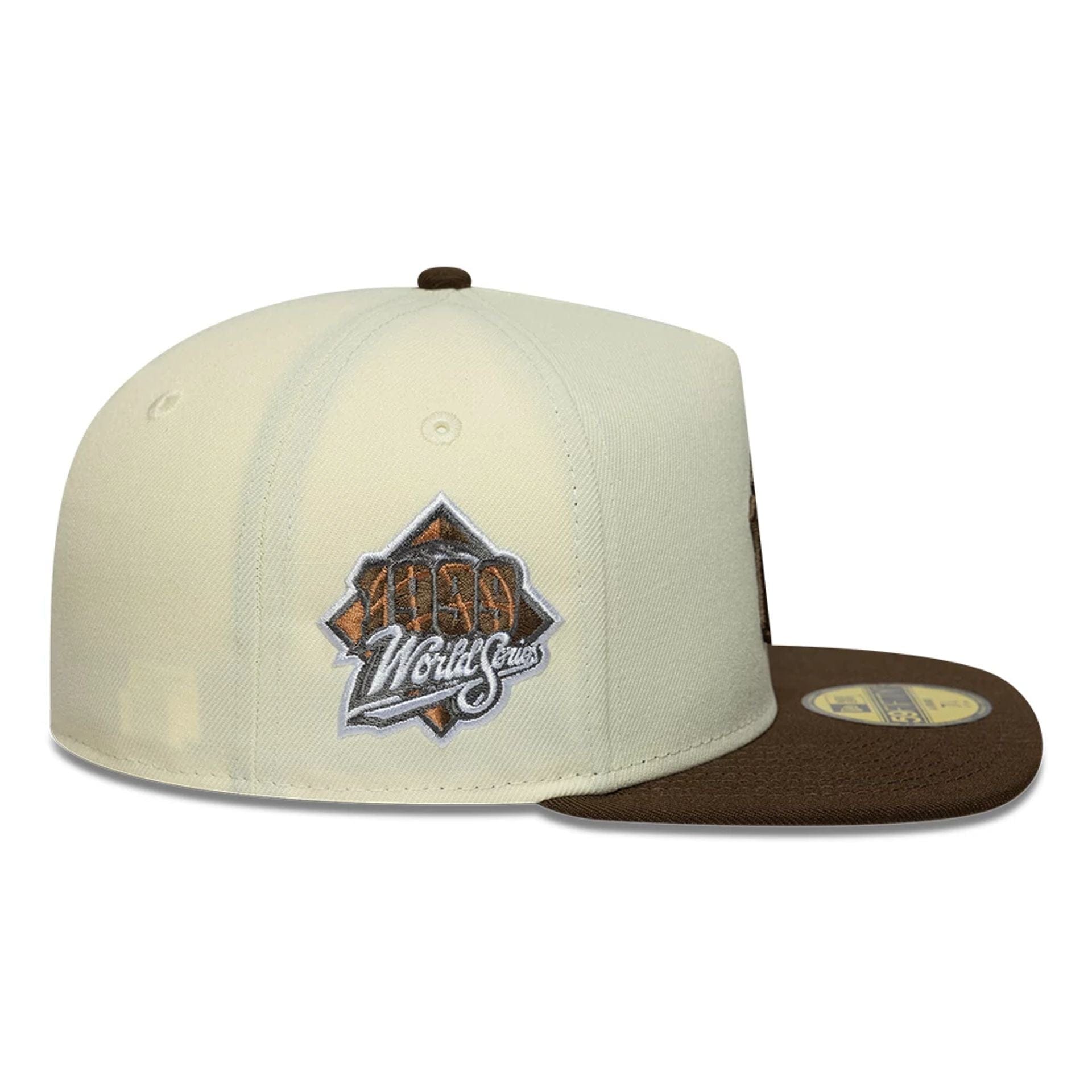 This is a New York Yankees MLB Cream 59FIFTY A-Frame Fitted Cap 5