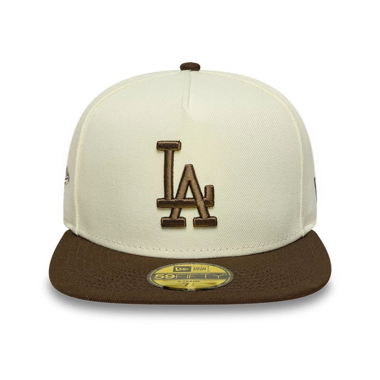 This is a LA Dodgers MLB Cream 59FIFTY A-Frame Fitted Cap 3