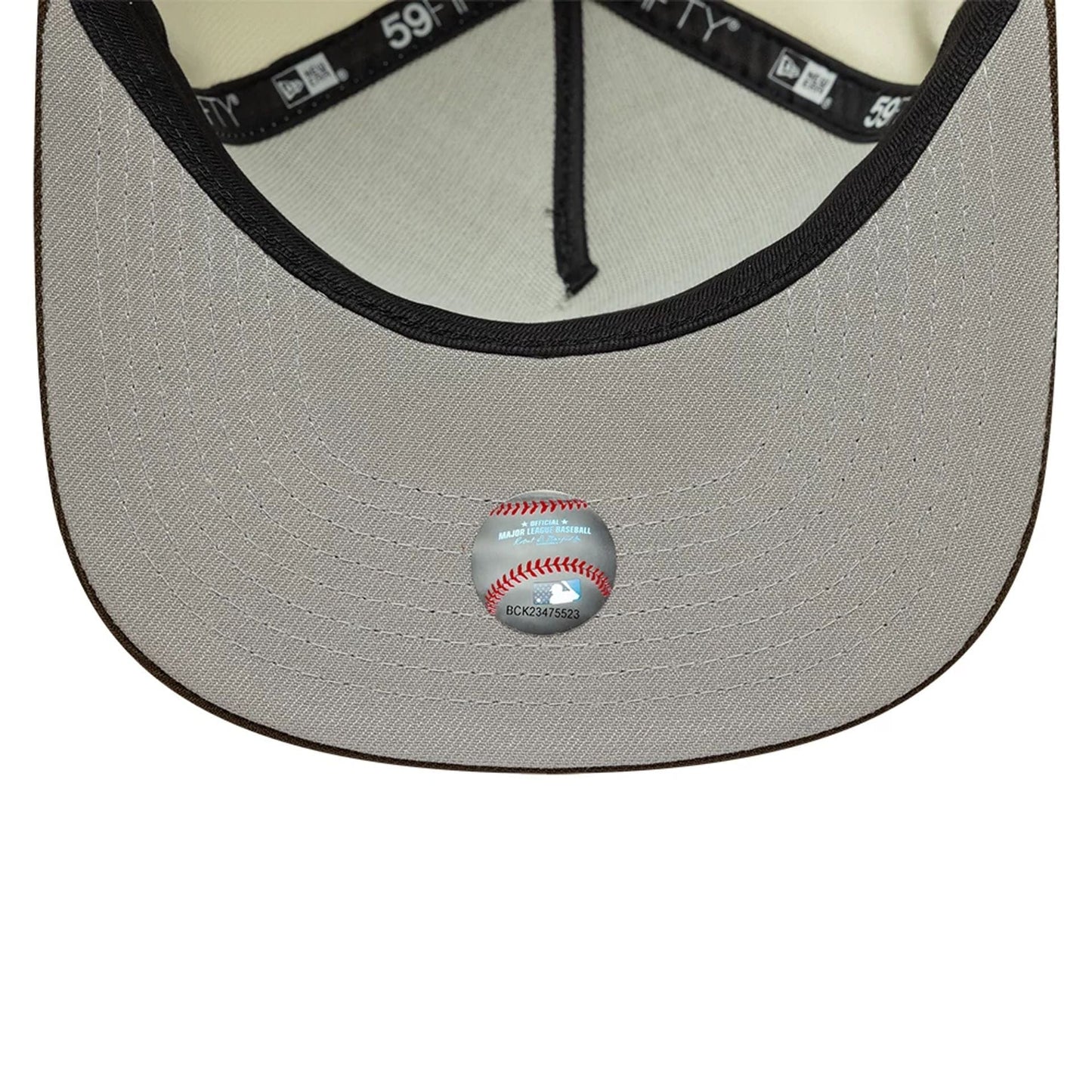 This is a LA Dodgers MLB Cream 59FIFTY A-Frame Fitted Cap 2
