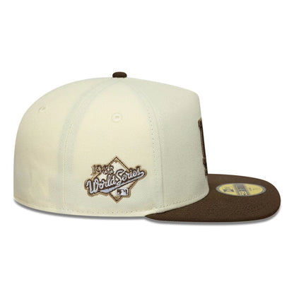 This is a LA Dodgers MLB Cream 59FIFTY A-Frame Fitted Cap 5