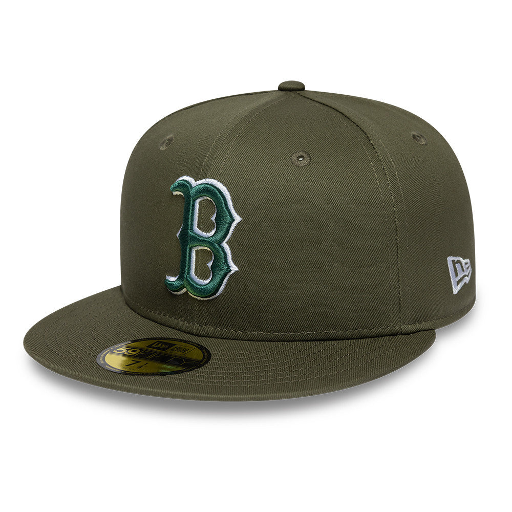 Pictured is this Boston Red Sox MLB Dark Green 59FIFTY Fitted cap. 1