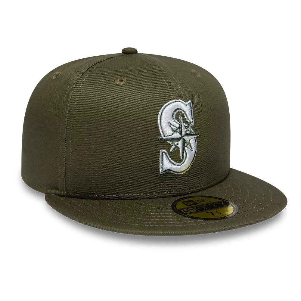 Pictured is this Seattle Mariners MLB Dark Green 59FIFTY Fitted cap. 3