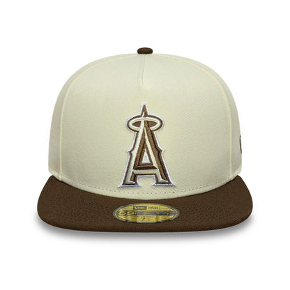 This is a LA Angels MLB Cream 59FIFTY A-Frame Fitted Cap 3