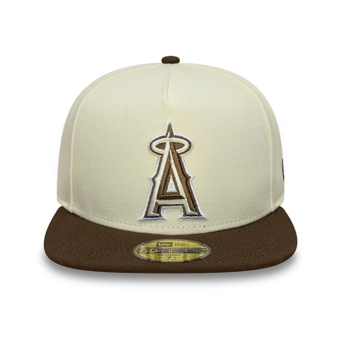 This is a LA Angels MLB Cream 59FIFTY A-Frame Fitted Cap 3
