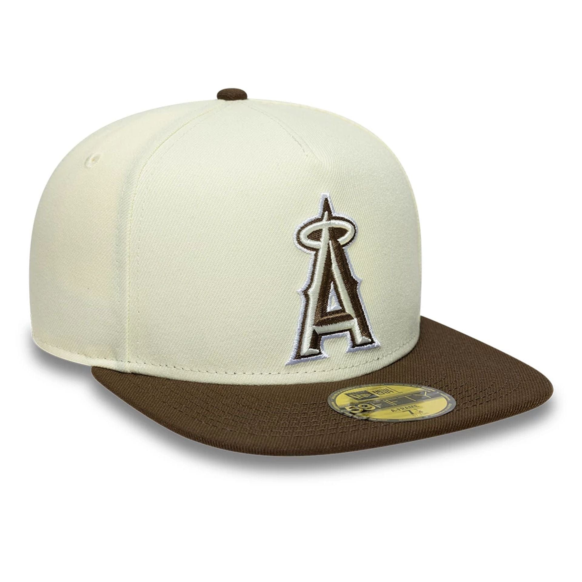 This is a LA Angels MLB Cream 59FIFTY A-Frame Fitted Cap 4