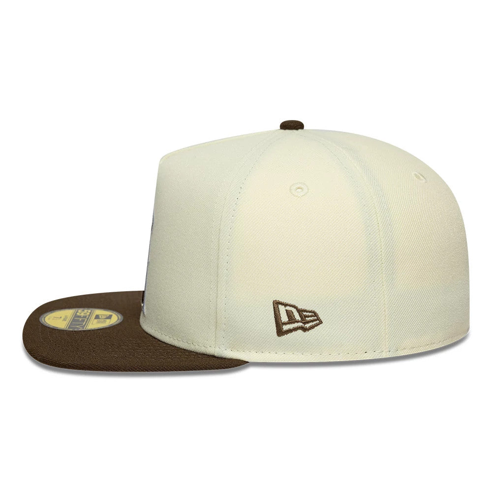 This is a LA Angels MLB Cream 59FIFTY A-Frame Fitted Cap 6
