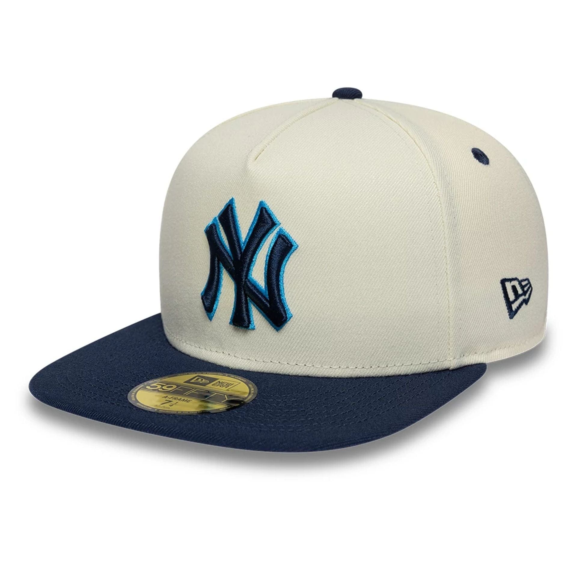 Pictured is this New York Yankees MLB White 59FIFTY A-Frame Fitted cap. 4