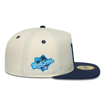 Pictured is this LA Dodgers MLB White 59FIFTY A-Frame Fitted cap. 5