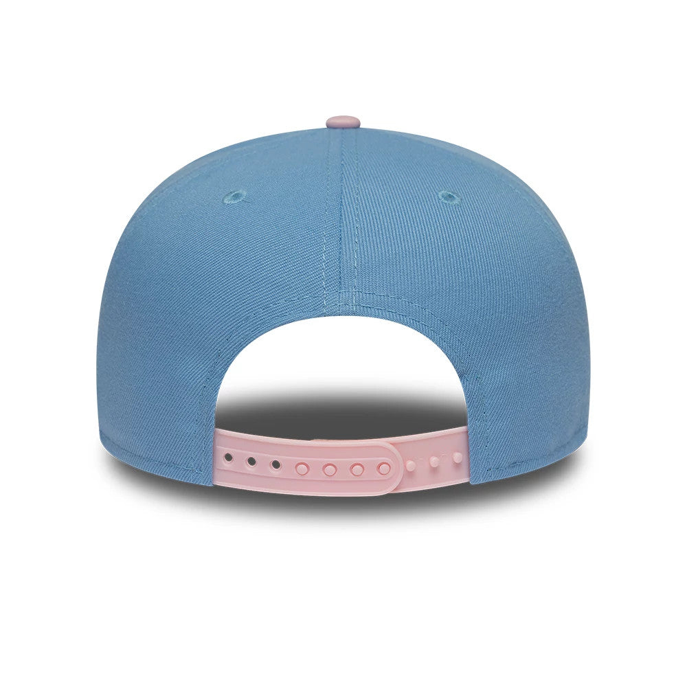 Pictured is this MLB Upside Down LA Angels 9FIFTY Snapback cap in pastel blue. 5