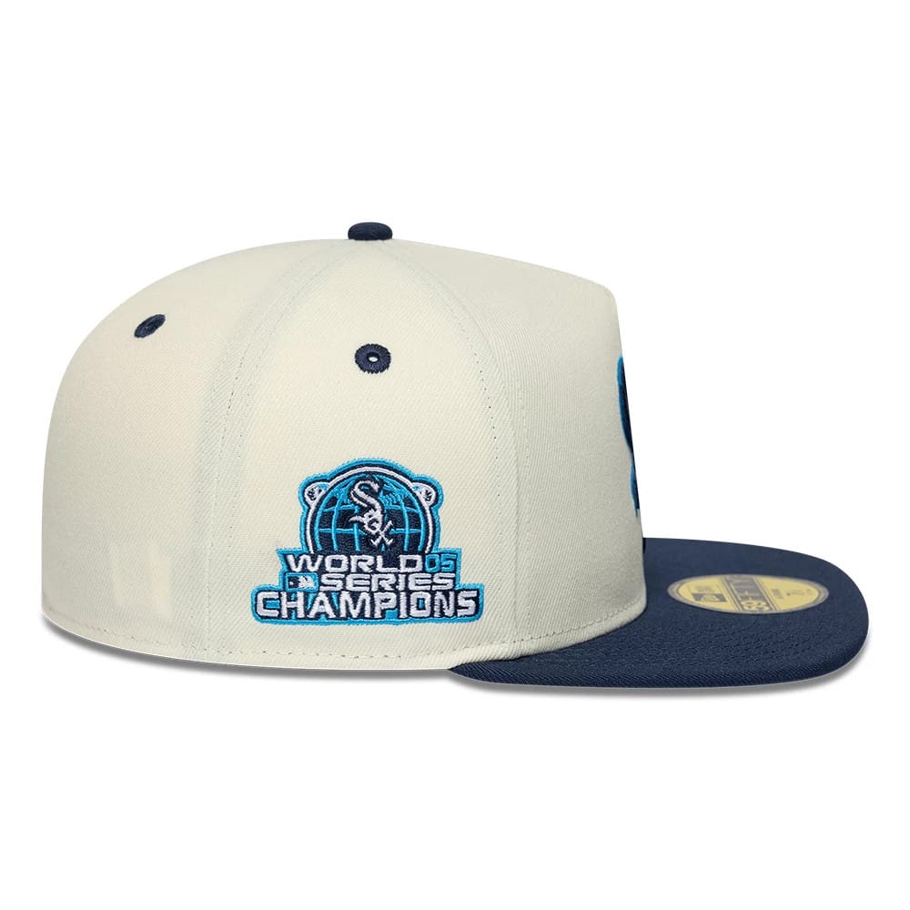 Pictured is this Chicago White Sox MLB White 59FIFTY A-Frame Fitted cap. 5