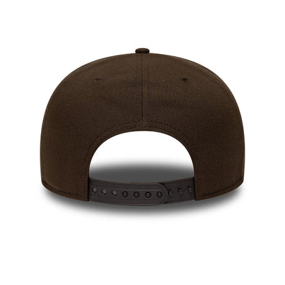 Pictured is this MLB Kanji LA Dodgers 9FIFTY Snapback Adjustable cap in dark brown. 7
