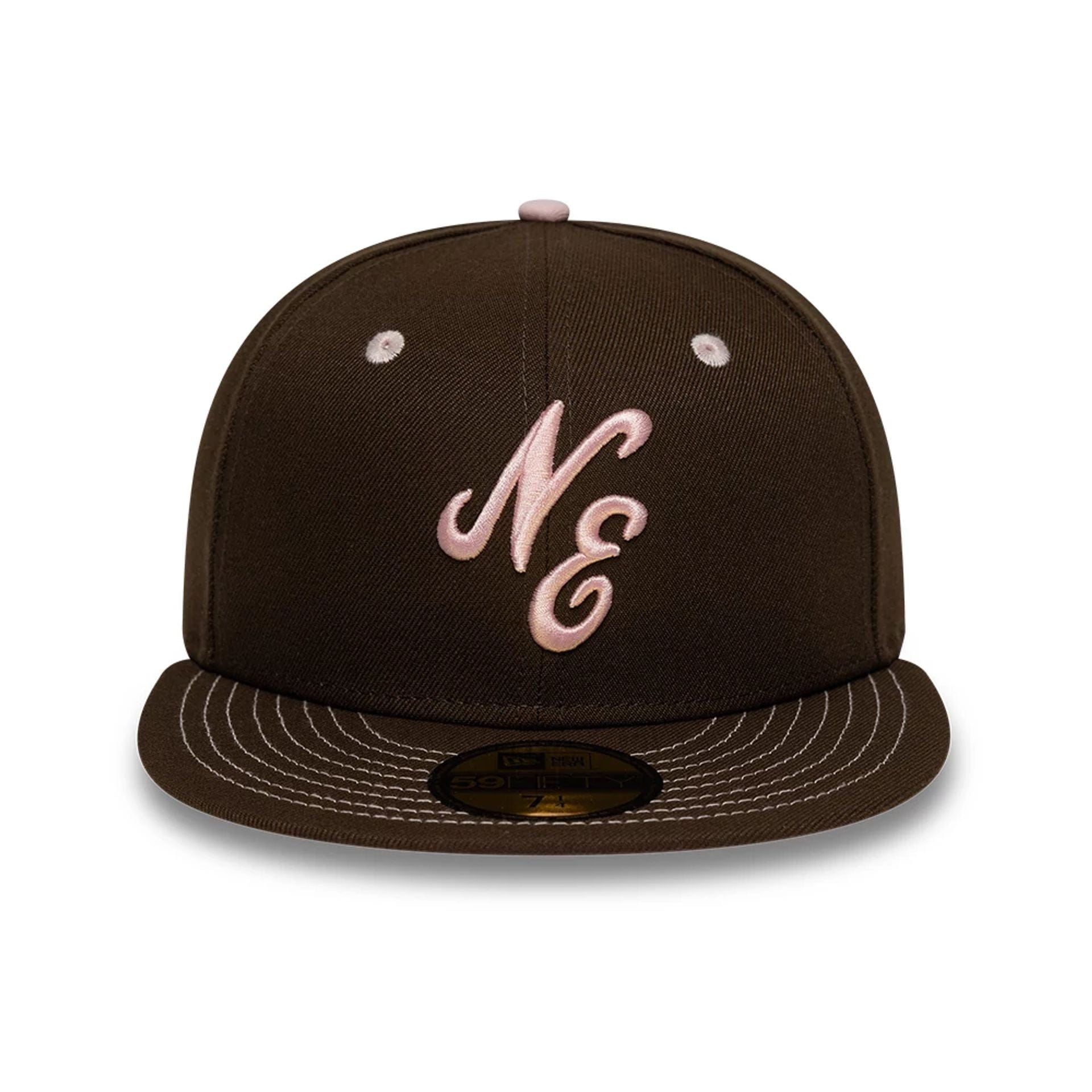 Pictured is this New Era With Love 59FIFTY Fitted cap in dark brown. 3